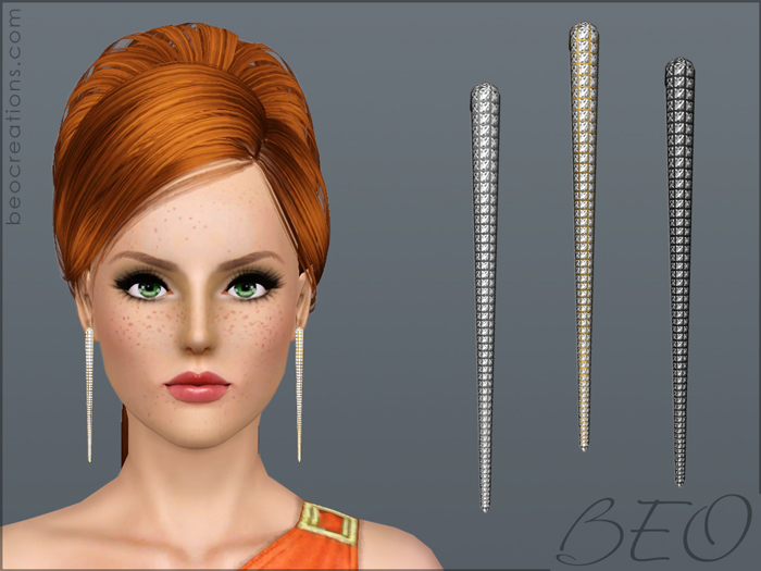 Diamond earrings for Sims 3 by BEO